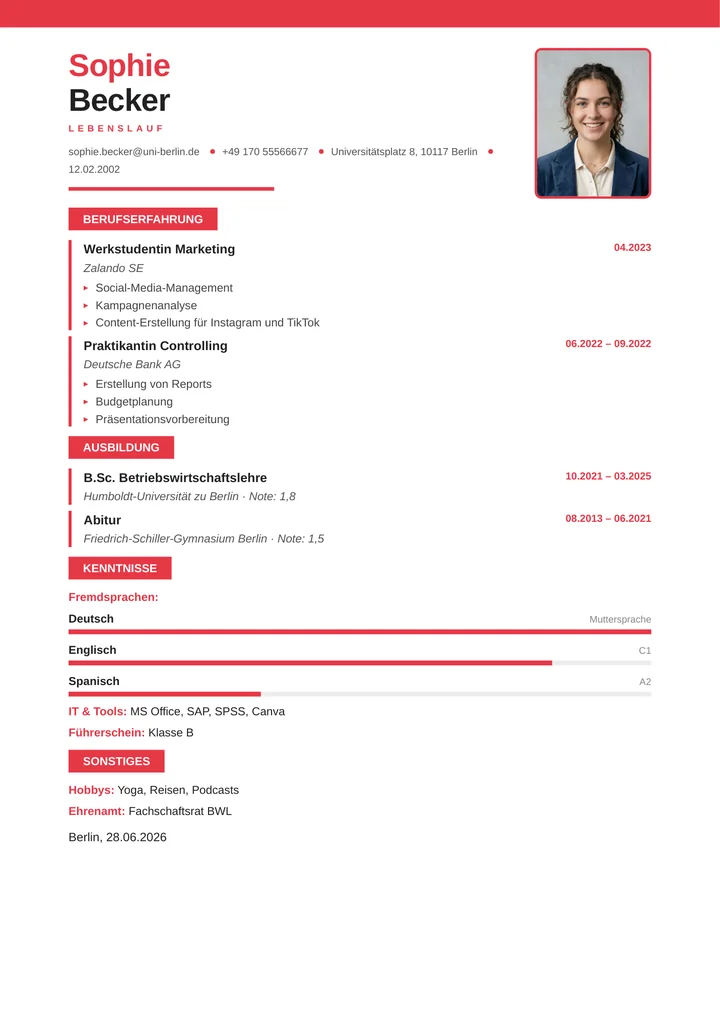Lebenslauf-Vorlage Kreativ, Auffällig & individuell